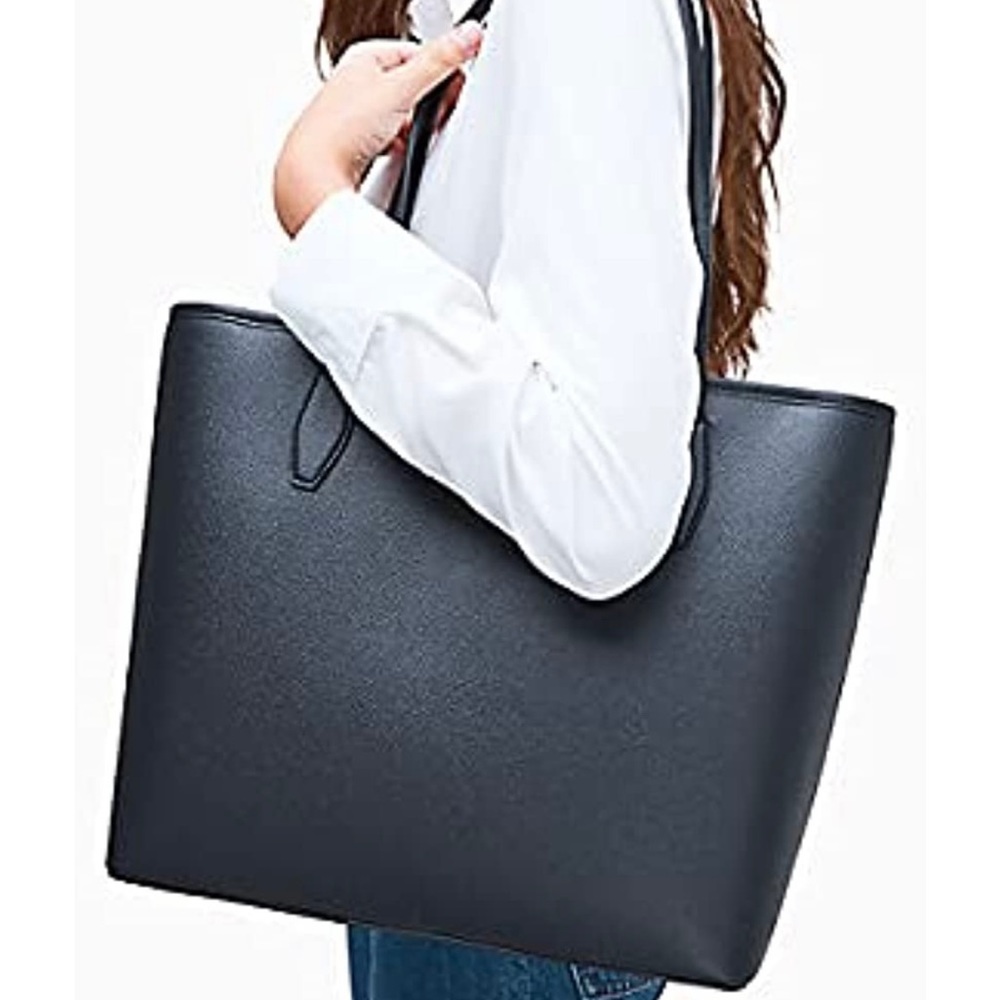 Kate Spade New York Large Lori Tote Top Zip Handbag Black Zip Top Leather New